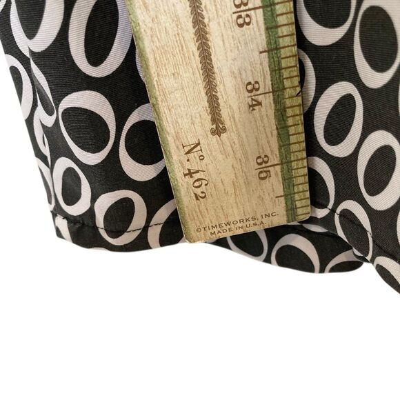 Diane von Furstenberg 100% Silk Black White Circle Long Sleeve Wrap Dress Size 4 - Picture 10 of 13